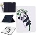 Produktbild JHTC Hülle für Samsung Galaxy Tab S3 9.7" SM-T825 SM-T820 handyhülle schutzhülle PU leder handy tasche cover lederhülle klapphülle vorne und hinten protective cover innere silikon kreativ muster panda auf bambus flip case echtleder mit kickstand karten etui halterung
