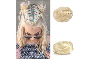 SJZDYLXY 2PCS Space Bun Claw Clip in Buns Donut Chignon Cat Ears DIY Hair Buns Updo Hairpieces Hair Extensions Wig Accessory for Women Girls (#102)