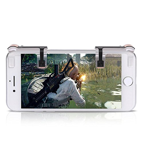 Preisvergleich Produktbild Playerunknown Schlachtfelder,Binggong Eat Huhn Artefakt AUX Spiel Tastenkombinationen, Handy Mobile Gaming Trigger Fire Button Griff für L1R1 Shooter Controller pubg Fünf Generationen (Freie Größe, klar)