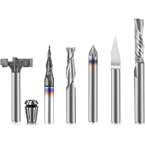 Metallfräser Für Bohrmaschine FoxAlien 1/8" Schaft CNC Gravierstichel Fräser -Kit Für Alle Zwecke, V Vhm Bohrer Set
