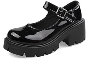 Mrs Duberess Womens Gothic Lolita Shoes Platform Mary Janes Ankle Strap Chunky Pump Uniform Dress Shoes