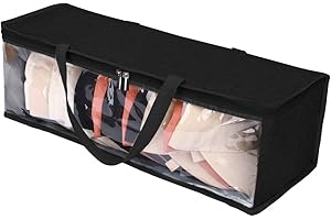 RUIFUU Hut-Aufbewahrung, Hut-Organizer für Baseballkappen, Baseballkappen-Tasche/Halter, transparenter Kunststoff, staubdicht, 53.9 cm L x 16.3 cm B x 20.8 cm H (schwarz)