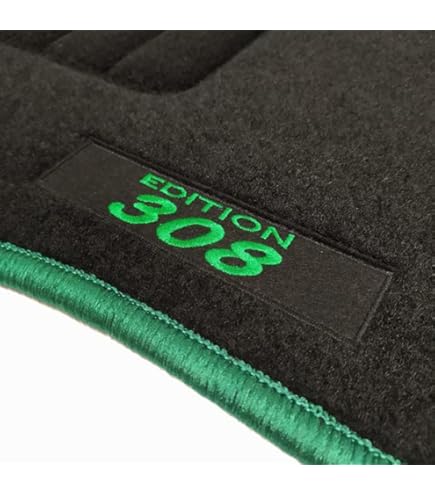 Tapis De Sol Sur Mesure MTM Pour Peugeot 308 III, Opel Astra L, DS4 - Velours Noir - 4 Pièces - Talonnette Caoutchouc Conducteur