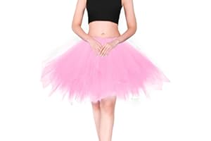 Homipooty Tutu Skirts for Women Adult Tutu Short Petticoat Ballet Skirt Tulle Skirts for Women UK 80s Fancy Dress Halloween Costumes Plue Size