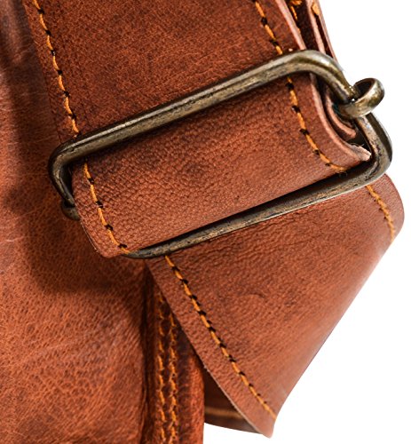 Gusti Leder nature „Alex 17“ Umhängetasche Laptoptasche 17 Zoll Ledertasche Vintage Ledertasche Unitasche Collegetasche Lehrertasche Bürotasche Arbeitstasche Aktentasche Umhängetasche Groß Braun U23n-6 - 9