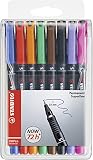 4 colores individuales Marcador permanente STABILO OHPen - Estuche 8 colores - Punta superfina