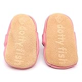 Dotty Fish Leder Baby Sandalen – rutschfest Wildledersohle – chromfrei weiche Lederschuhe – Baby Mädchen – rosa - 5