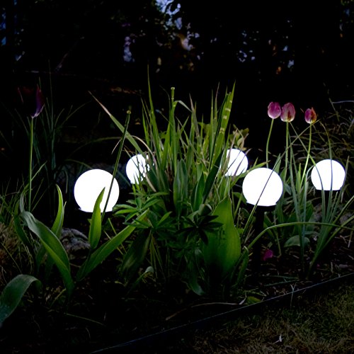 (456) (6er Set) LED Solar Kugel Leuchte Ø10 cm Außen Lampe Garten Weg - 2