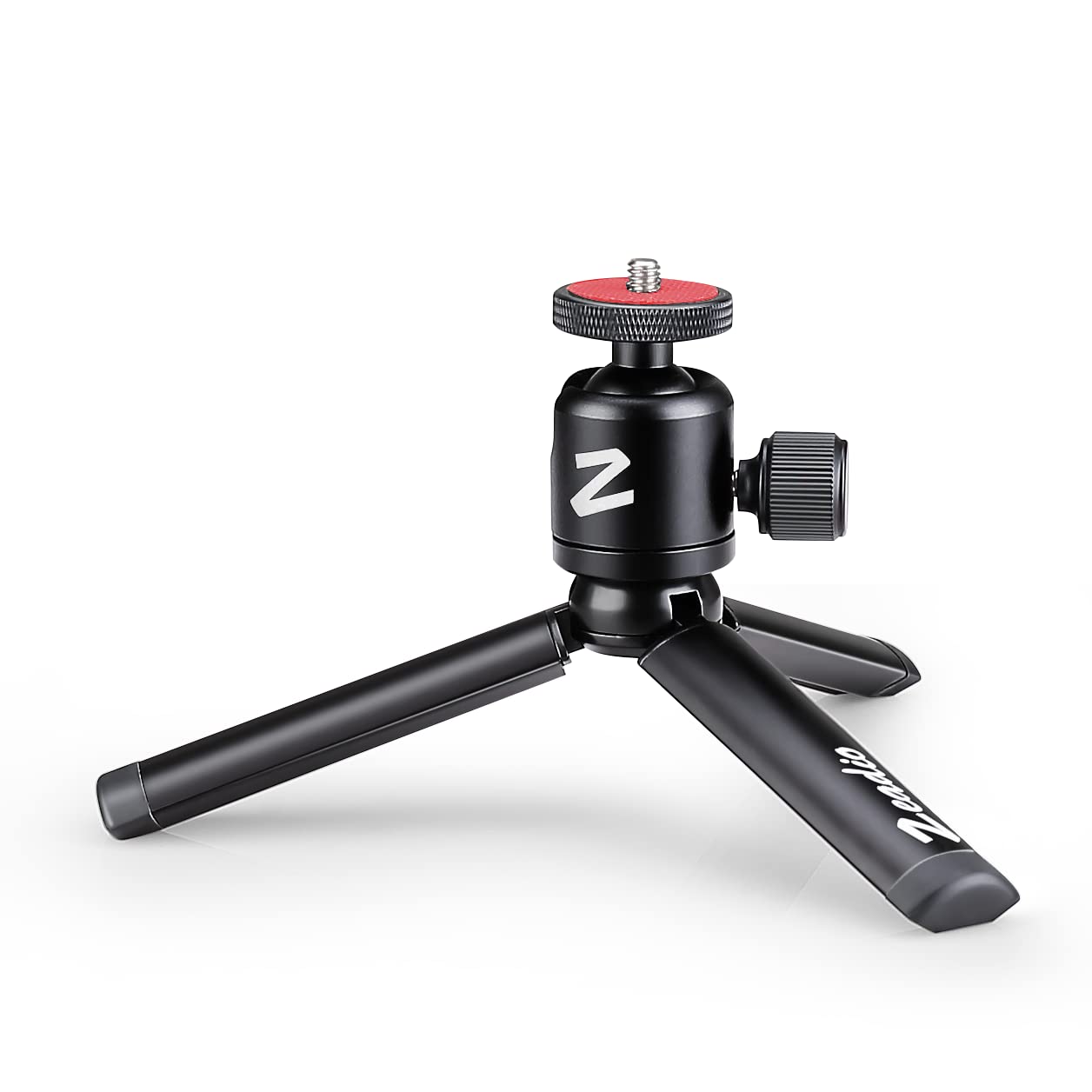 Zeadio Metal Mini Tripod + Ball Head Mount, with 1/4 Inch Screw Desktop Tabletop Stand Tripod for Smooth 4, Osmo Mobile, Vimble 2, Gimbal Handle Grip Stabilizer and All Cameras