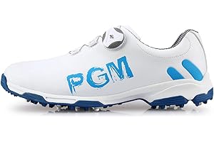 PGM Scarpa da Golf Impermeabile da Uomo con Sistema di Pizzo