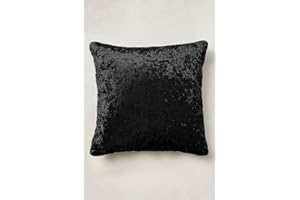 COSY WINKS Large 24" x 24" (60cm) Soft Crushed Velvet Filled Zip Sofa Bed Chair Cushion With Removable Inner Pad Black