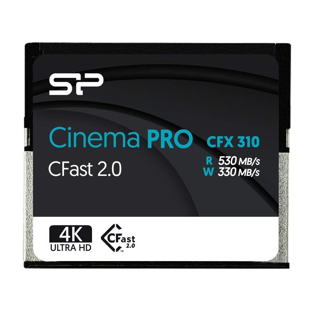 Silicon Power Cinema Pro 128GB CFast 2.0 Memory Card, Up to 530MB/s Read 330MB/s Write, 4K Ultra HD Video Recording for Cinematographer Filmmaker Content Creator