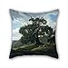 Produktbild elegancebeauty 40,6 x 40,6 cm/40 von 40 cm Ölgemälde Carl Gustav Carus (Kaiser) – Memory of a bewaldeten Insel in der Ostsee (Oak Trees by the Sea) Kissen, Double Seiten ist Passform für Coffee House, Vale