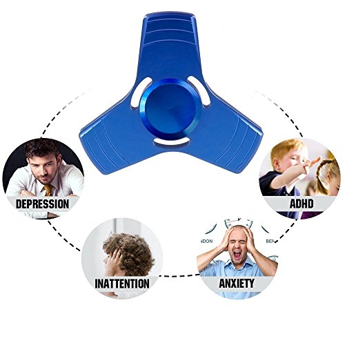 Fidget Hand Spinner, Samione Fidget Hand Spinner Fidget Toys Hand Spinner Finger Spielzeug für Kinder und Erwachsene Spielzeug Geschenke (Blau) - 4