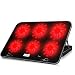 Produktbild D-N Laptop Kühlkörper 12"-17" Abluftventilator Halterung 2400rpm Kühlpad Für Laptop Zwei USB-Anschlüsse 6 Fans 5 Einstellbare Höhen Geringes Gewicht Ultradünn Leise Heizkörper (Farbe : Red)