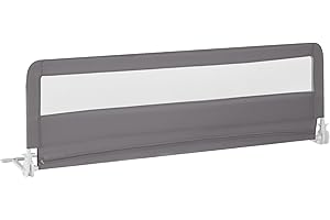 COSTWAY Bed Rail, 180cm Extra Long Toddler Safety Protection Guard, Folding Anti-Fall Beds Mesh Guardrail for Baby Kids