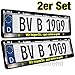 Produktbild Borussia Dortmund Nummernschildträger / Kennzeichenverstärker / Kennzeichenrahmen / Kennzeichenhalter 3-D-Optik - 2er Set BVB 09