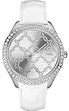 Guess Unisex Erwachsene Datum klassisch Quarz Uhr mit Leder Armband W0579L3