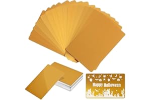 FONLAND Biglietti da visita in metallo, 50 pezzi 10 colori 0,4 mm spazi vuoti in metallo anodizzati per biglietti da visita, per carte regalo fai da te per clienti d'ufficio