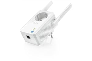 TP-Link TL-WA860RE - Repetidor de Red WiFi Extensor Amplificador de Cobertura (Puerto Ethernet, 10/100 mbps, con Enchufe, 300 Mbps, 2 Antenas), Color Blanco
