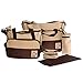 fitTek 5pcs Baby Changing Nappy Mummybag Shoulder Handbag Set Brown High Quality HOT