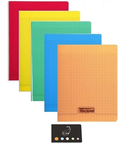 Clairefontaine A4 Notizbuch – 4-Koverbook, 48 Seiten, Kariert, Mit Polypropylen-Folio & Blumie Stift