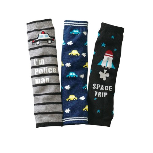 Baby Toddler Boy Girl Winter Leg Warmers - Bundle 2 - Cars Policeman Rocket