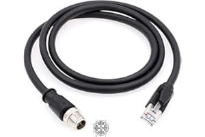 HANGTON CONNECT HangTon Cavo di rete Ethernet M12 8-Pin X Coded to RJ45 Cat 6A per sensore telecamera industriale Cognex in-Sight Basler 3m