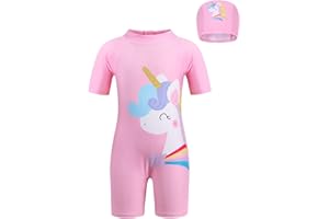 Berich Girls One Piece Swimsuit Swimming Costume Unicorn Rash Guard Kid Swimwear