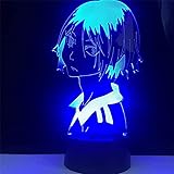 Gezhf 3D Illusion, lampada notturna 3D con motivo con personaggi dell'anime Kenma Kozume, lampada Haikyuu a LED effetto 3D pe