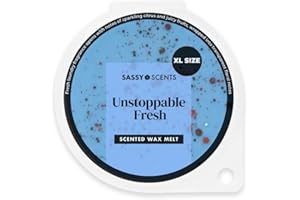 SASSY SCENTS Sassy Shop Wax - Scented Wax Melt, Unstoppable Fresh - Organic Soy Blend Wax Melts - Luxurious, Long-Lasting Fragrances for Any Living Space - Vegan Friendly, XL Size 70g