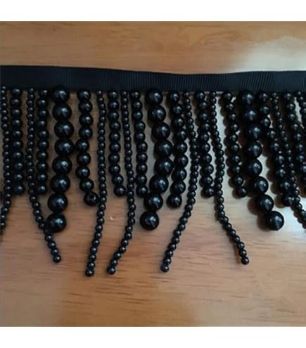 GIVBRO Nastro con frange e nappe intrecciate, perline di cristallo da appendere, per tende, paralumi, tavoli, tessuto da cucito, 11 metri, rosso vino