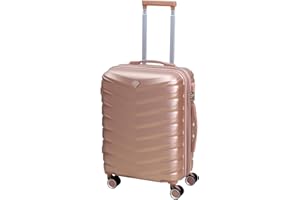 UNIQUE HOME LIVING Suitcase 20-Inch Carry On Suitcase Hand Luggage, Hard Shell ABS Expandable Travel Luggage with 8 Spinner Wheels, Lightweight Durable Cabin Bag Trolley with Lock, Denver - Rose Gold