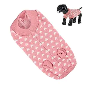 Futaba Lovely White Hearts Pattern Pet/Dog Sweater (Pink, Xl)