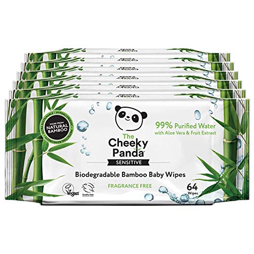 The Cheeky Panda Biodegradable Bamboo Baby Wipes Pack of 6