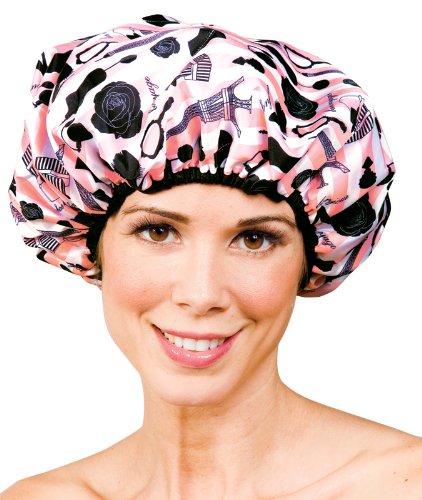 Betty Dain Stylish Design Terry Lined Shower Cap, The Socialite Collection, Boudoir, 4.32 Ounce