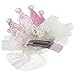 Kobwa(TM) Cute Snow Yarn Princess Crown Baby Hair Clips Party Accessory,Pink with Kobwa's Keyring