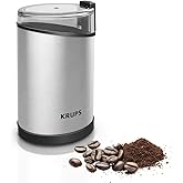 Krups Fast Touch GX204D elektrikli kahve değirmeni, paslanmaz &ccedil;elik, 200 Watt g&uuml;&ccedil;, siyah, 75 g