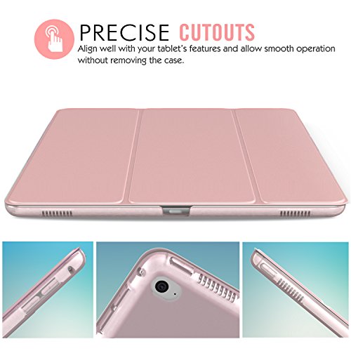 MoKo Hülle für iPad Pro 12.9 – Ultra Lightweight Slim PU Leder Tasche Schutzhülle Schale Smart Shell Case mit Auto Schlaf / Wach Funktion und Standfunktion für Apple iPad Pro 12.9 Zoll Tablet, Rose Gold - 4