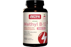 ‎JARROW FORMULAS Methyl B12 500 µg, aktives Vitamin B12 als Methylcobalamin, Lutschtabletten mit Kirschgeschmack, vegan, Jarrow, 1er Pack (1 x 100 Stück)