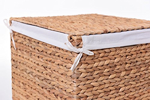 VIVANNO Eleganter Wäschekorb Wasserhyazinthe „Mia“ 53cm hoch - 7
