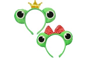 CYJXL Bandeau grenouille, 2 Pièce Grenouille Prince Bandeau Fournitures de fête de Noël Bande dessinée Animal Fantaisie Robe Cheveux Accessoires