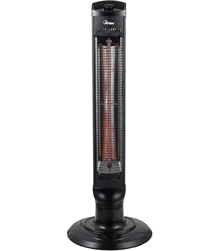 Stufa A Torre Al Carbonio Vulcano LUCE QUADRA 2000W - Riscaldatore Per Interni/Esterni H80cm ER036