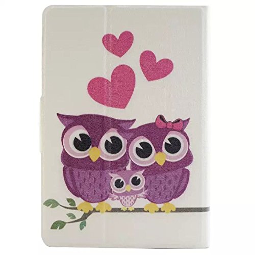 Mobilefashion Ledertasche PU Leder Tasche Schutzhülle Hülle Case für Amazon Kindle Paperwhite (6.0 inch) Schale (Herz eule MM) + 1x Staub-Stecker - 3