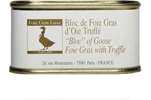 Bloc de Foie Gras d'oie Artisanal truffé – 200 GR Foie Gras Luxe – Landes - Aux Truffes, à toaster - Apéritif et Gourmandises salées - Sans additifs sans conservateurs sans OGM (200g)