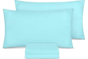 Utopia Bedding - Federe Set Di 4-50 x 75 Cm - Copricuscino In Poliestere - Morbida Spazzolata Microfibra Federe Con Chiusura A Busta - Blu Spa