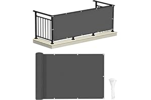 LOVE STORY Osłona balkonowa 1x6m (PES) Ochrona przed promieniowaniem UV Ekran prywatności na balkonie Wodoodporny poliester na balkon Ogród na zewnątrz,Antracytowy