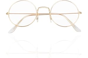 happymas Weihnachtsmannbrille - Nikolausbrille Brille Kostümbrille - Zauberer - rund Nickelbrille Brille Nikolaus rund Verkleidung Kostümbrille an Weihnachten als Nikolauskostüm, Weihnachtsmannkostüm