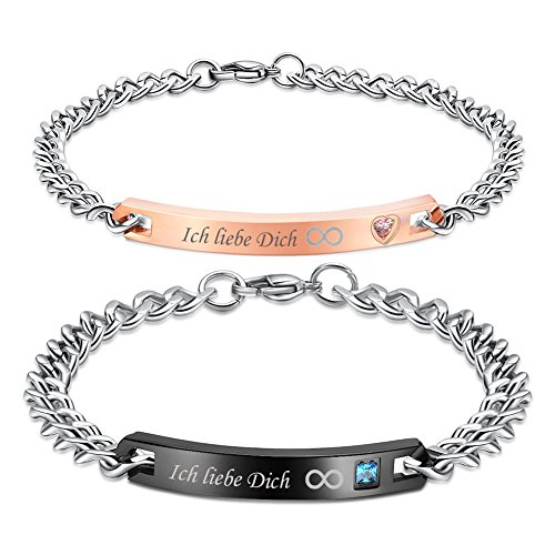 NEHZUS Sein und ihr Edelstahl-Paar-Armband