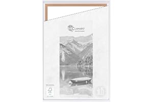 CLAMARO 'SFR35' Shadow Joint Frame for DIN A1 (59.4 x 84.1 cm) Stretcher Frame | Matt White | MDF Wood Picture Frame for Stretcher Frame Canvas with Hanger and Mounting Material